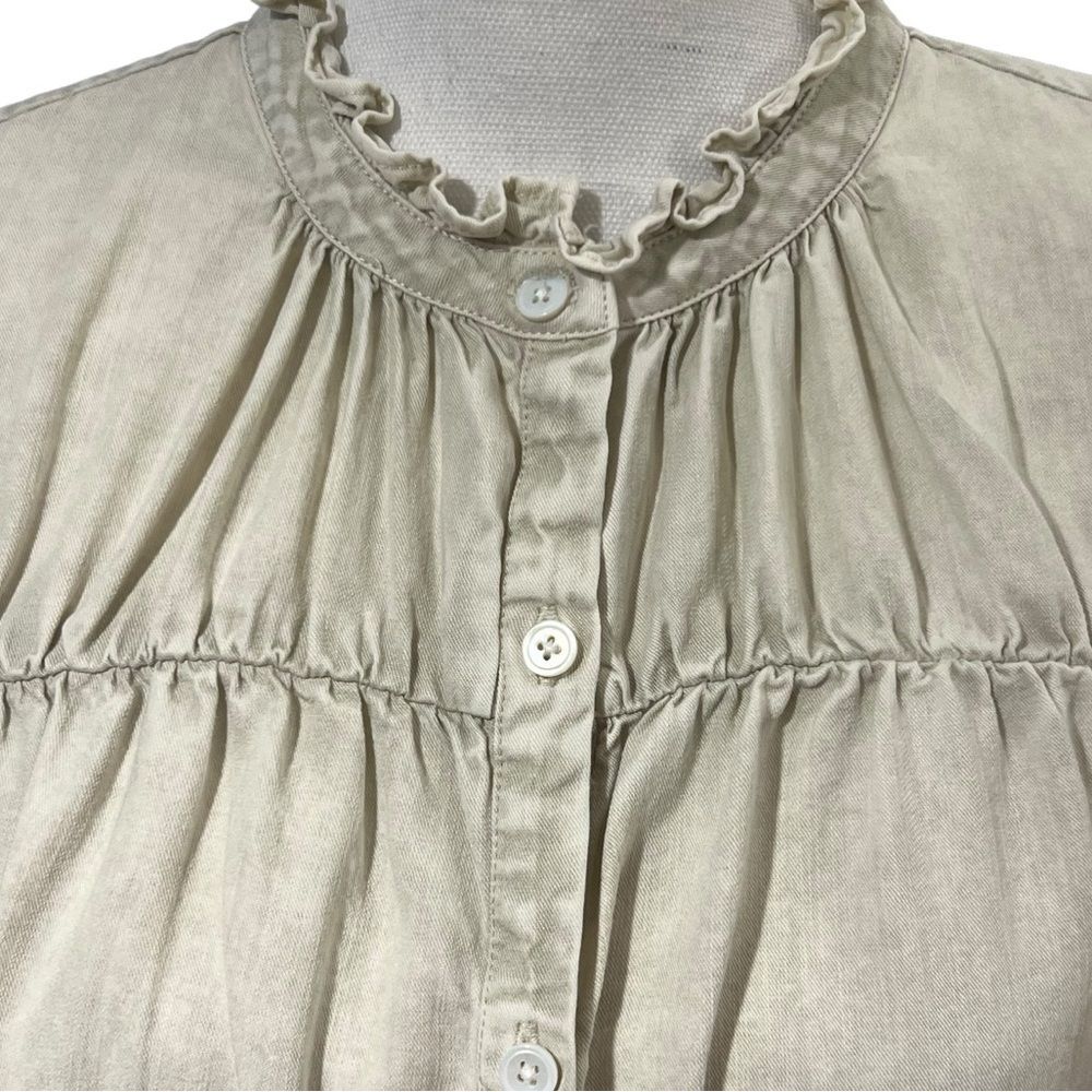 Rails Light Gray Ruffle Sleeve Top - Picture 3 of 14